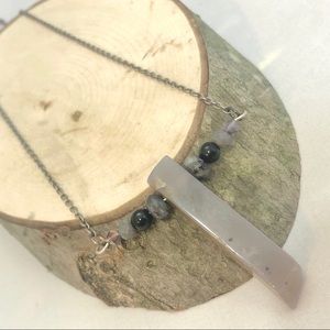 Grey Agate and Labradorite Necklace